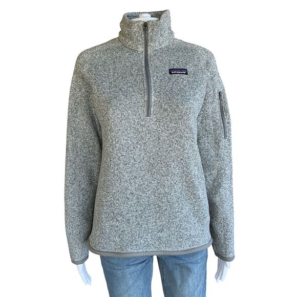Patagonia Better Sweater Fleece Jacket Womens Size M 1/4 Zip Birch White Hiking - Picture 16 of 16